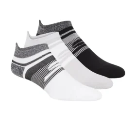 Conjunto de 3 pares de meias de corrida de cano baixo com aba no calcanhar para mulher