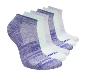 Conjunto de 6 pares de meias curtas com riscas coloridas para meninas