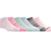 Conjunto de 6 pares de meias curtas com riscas coloridas para meninas Conjunto de 6 pares de meias curtas com riscas coloridas para meninas