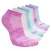 Conjunto de 6 pares de meias curtas com riscas coloridas para meninas Conjunto de 6 pares de meias curtas com riscas coloridas para meninas