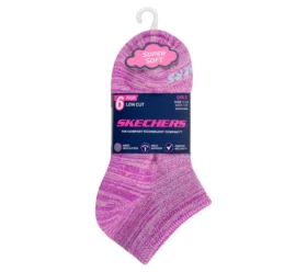 Conjunto de 6 pares de meias curtas com riscas coloridas para meninas