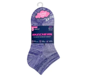 Conjunto de 6 pares de meias curtas com riscas coloridas para meninas