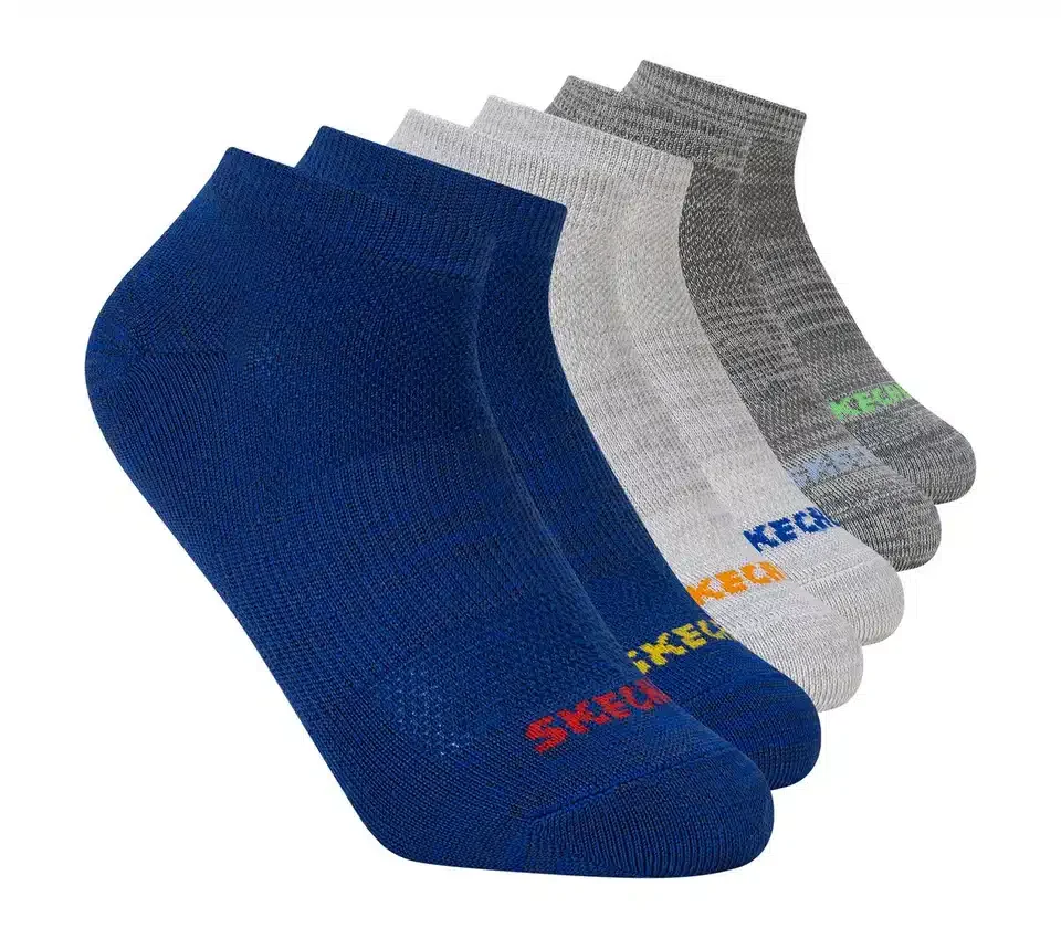 Conjunto de 6 pares de meias de corte baixo sem tecido felpudo Conjunto de 6 pares de meias de corte baixo sem tecido felpudo