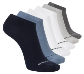 Conjunto de 6 pares de meias de malha texturada de cano baixo para homem