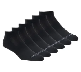 Conjunto de 6 pares de meias desportivas de cano baixo com riscas para mulher Conjunto de 6 pares de meias desportivas de cano baixo com riscas para mulher