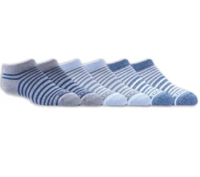 Conjunto de 6 pares de meias sem visibilidade às riscas