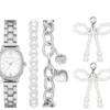 Conjunto de relógios Charm Pearl Bows Conjunto de relógios Charm Pearl Bows