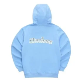 Hoodie com logótipo impresso “Azul Rosa Preto Branco”