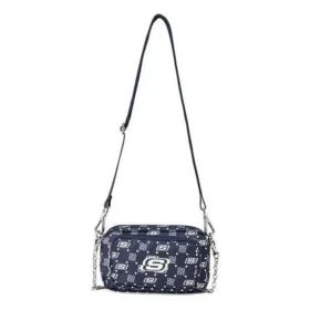 Mochila casual ajustável de tecido com alça única “Navy White”