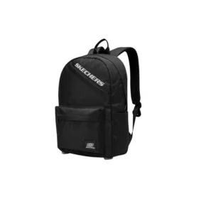 Mochila de tecido de grande capacidade com fecho de correr “Preto Branco”