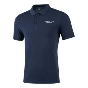 Polo casual de manga curta com letras impressas “Navy”