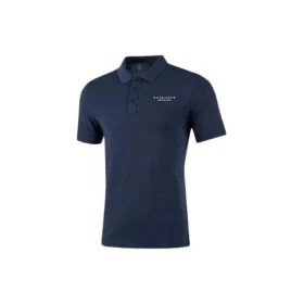 Polo casual de manga curta com letras impressas “Navy”