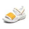 Sandálias de moda antiderrapantes Branco/Amarelo