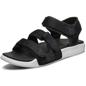 Sandálias de velcro para desporto ao ar livre, preto e branco Sandálias de velcro para desporto ao ar livre, preto e branco