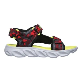 Sandálias Hypno Splash com velcro e biqueira aberta para rapazes, vermelhas