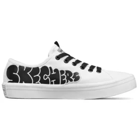 Sapatilha de cano baixo Jeremyville x Skechers V”Lites Branco/Preto