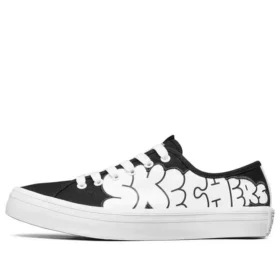 Sapatilha de cano baixo Jeremyville x Skechers V”Lites Preto/Branco