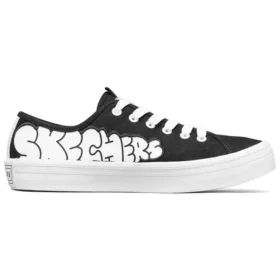 Sapatilha de cano baixo Jeremyville x Skechers V”Lites Preto/Branco