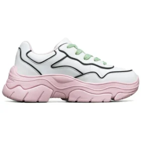 Sapatos Baixos “D” da AMP Branco/Rosa