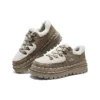Sapatos casuais de plataforma alta “Castanho Branco”