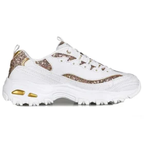 Sapatos D’ Lites de cano baixo estilo «daddy» Branco/Dourado