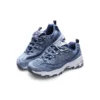 Sapatos D’ Lites de veludo, cano baixo e sola grossa, cinza/azul