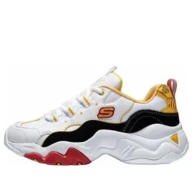 Sapatos de corrida de cano baixo One Punch Man x Skechers D lites 3.0 Branco/Preto/Amarelo Sapatos de corrida de cano baixo One Punch Man x Skechers D lites 3.0 Branco/Preto/Amarelo