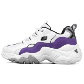 Sapatos de corrida One Punch Man x Skechers D’ Lites 3.0 de cano baixo Branco/Roxo Sapatos de corrida One Punch Man x Skechers D’ Lites 3.0 de cano baixo Branco/Roxo