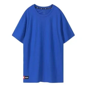 Skechers de manga curta com gola redonda para homem, azul