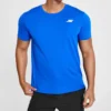 Skechers de treino e corrida para homem, de malha desportiva, manga curta, azul