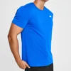 Skechers de treino e corrida para homem, de malha desportiva, manga curta, azul