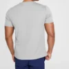 Skechers de treino e corrida para homem, malha desportiva, manga curta, cinzento tubarão