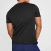 Skechers de treino e corrida para homem, malha desportiva, manga curta, preto