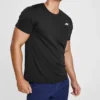 Skechers de treino e corrida para homem, malha desportiva, manga curta, preto