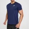 Skechers de treino para homem, corrida, desporto, malha, manga curta, azul