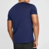Skechers de treino para homem, corrida, desporto, malha, manga curta, azul