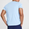 Skechers de treino para homem, corrida, desporto, malha, manga curta, azul