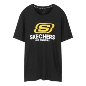 Skechers para homem, gola redonda, manga curta, preto