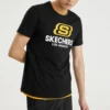 Skechers para homem, gola redonda, manga curta, preto