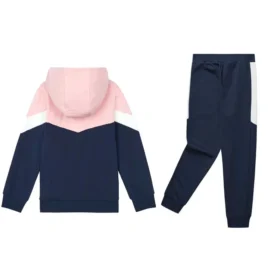 SKX Camisola com capuz e punhos elásticos, fato desportivo em malha “Azul-marinho Rosa Branco”
