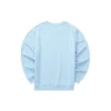 Série Casual Camisola com Gola Redonda e Letras “Azul Branco”