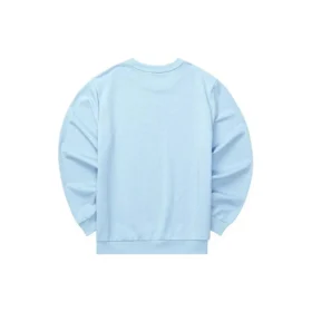 Série Casual Camisola com Gola Redonda e Letras “Azul Branco”