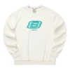 Série Casual Camisola com Gola Redonda e Letras “Branco Azul”