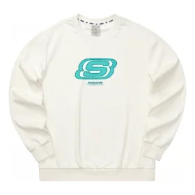 Série Casual Camisola com Gola Redonda e Letras “Branco Azul”