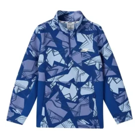 Série Desportiva e de Lazer Camisola com Meio Fecho e Estampado Integral “Azul”