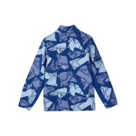 Série Desportiva e de Lazer Camisola com Meio Fecho e Estampado Integral “Azul”