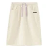 Série Lifestyle – Saia casual de malha folgada com cordão “Branco”
