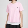 SS20 Camisola de malha cruzada de manga curta rosa