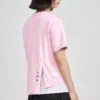 SS20 Camisola de malha cruzada de manga curta rosa