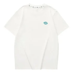 T-shirt casual com letras impressas “Branco Azul”